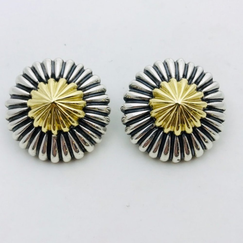 Lagos Caviar 18k and Sterling Sunburst Earrings